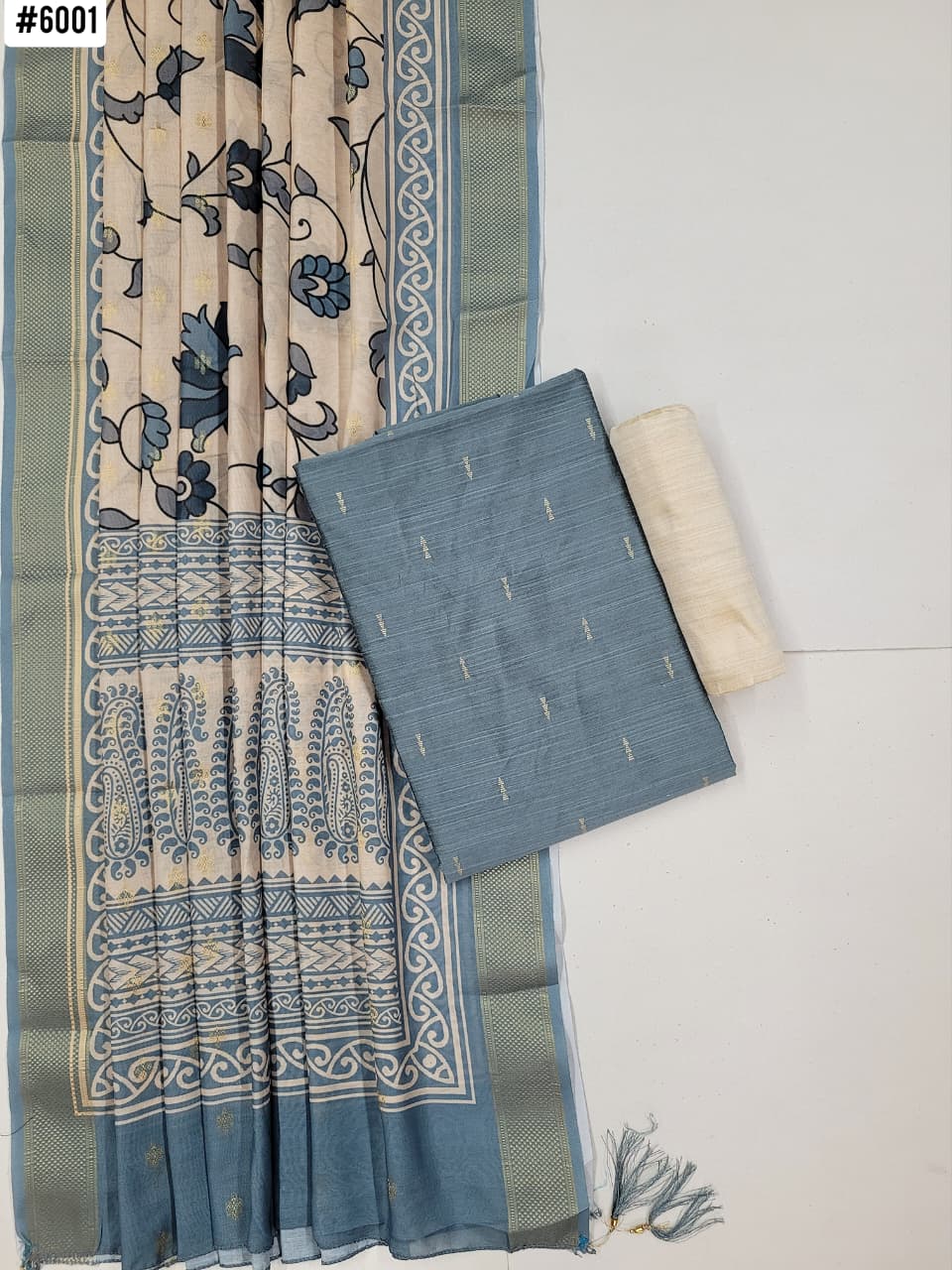 Raw Silk with Kalamkari Dupatta