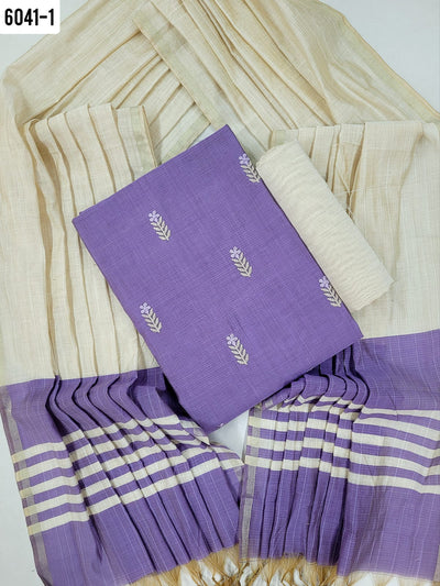 Office Wear Raw Silk Floral Design - Light Palette