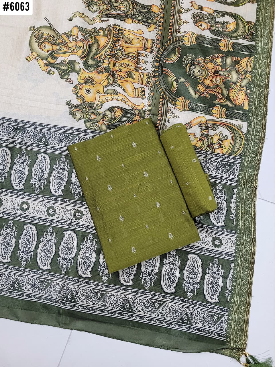 Raw Silk with Kalamkari