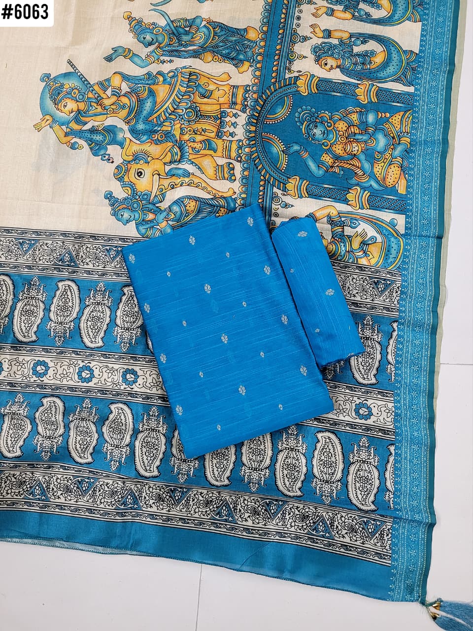 Raw Silk with Kalamkari