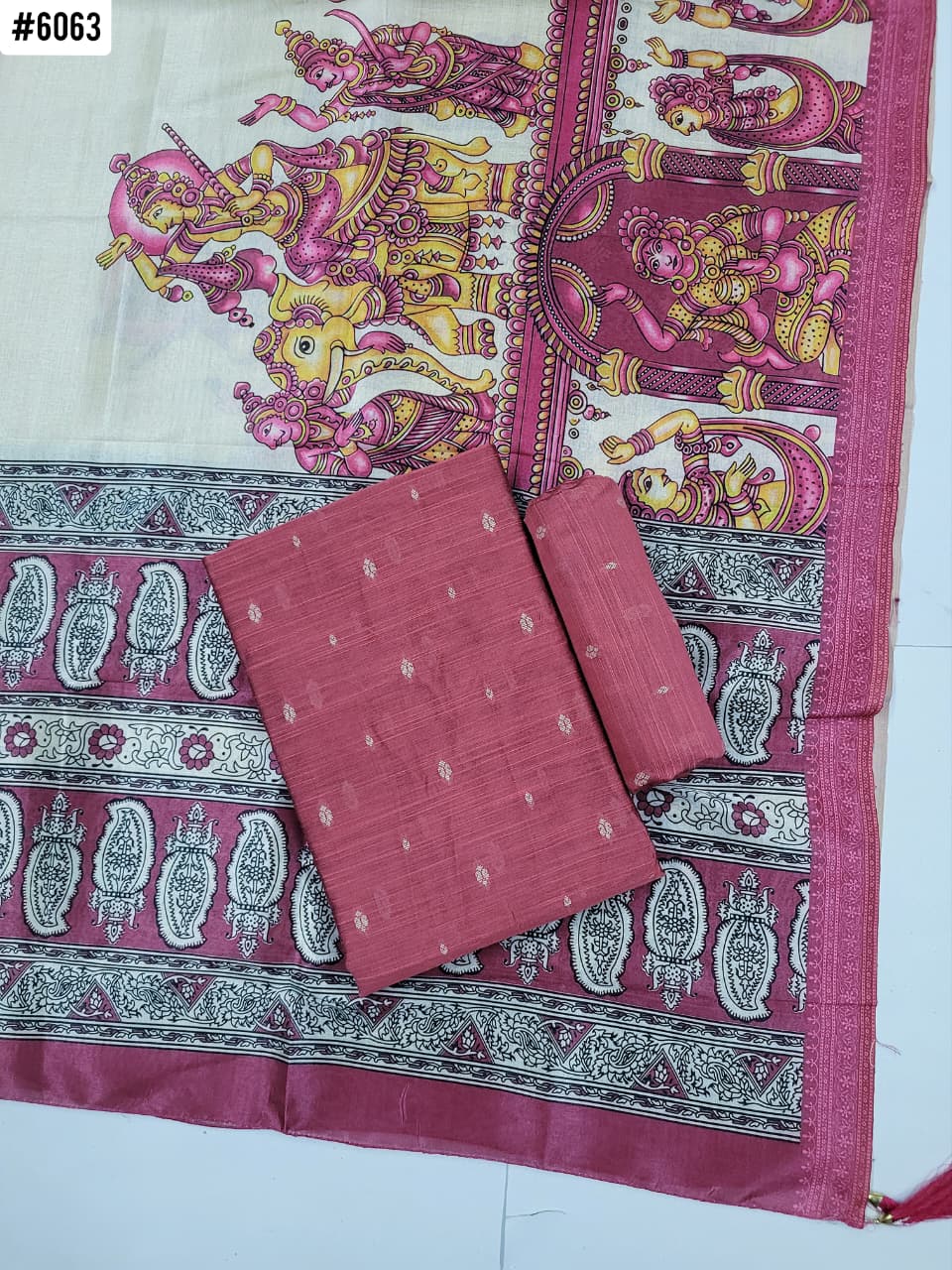 Raw Silk with Kalamkari