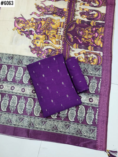 Raw Silk with Kalamkari