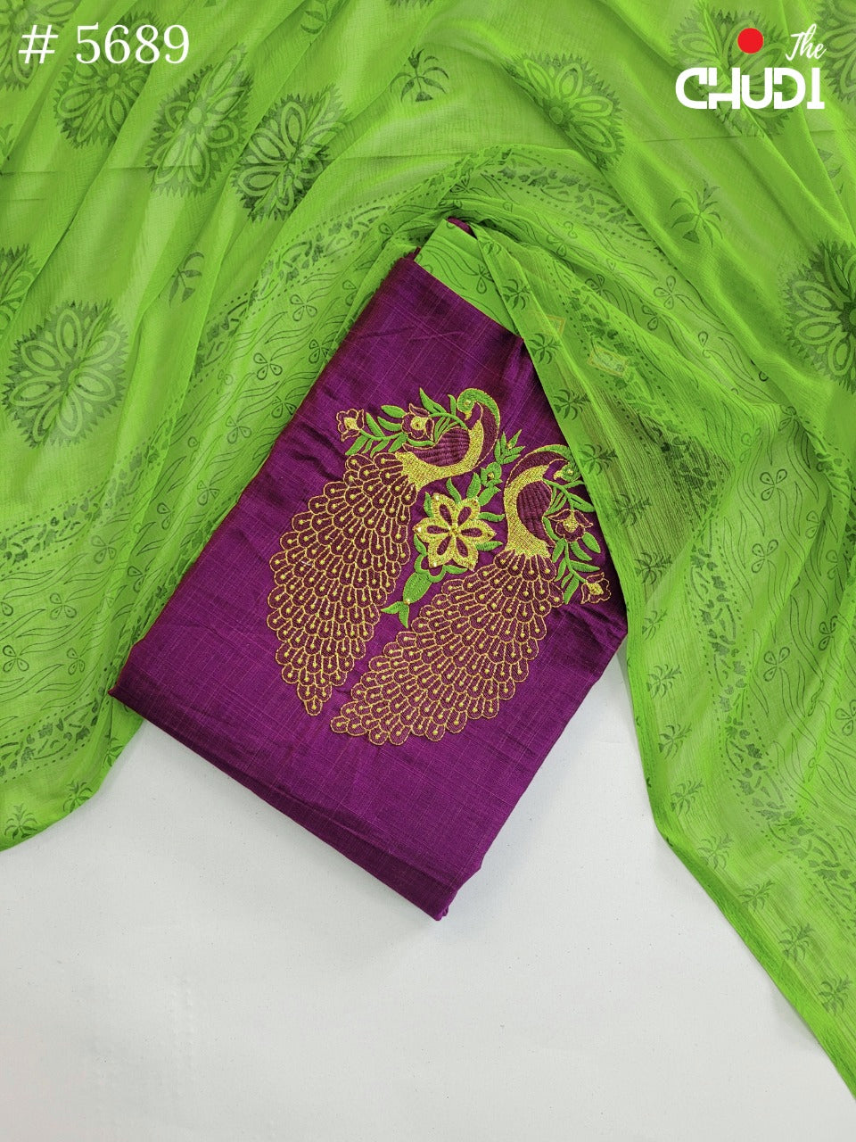 Peacock Raw Silk Suits - 5689