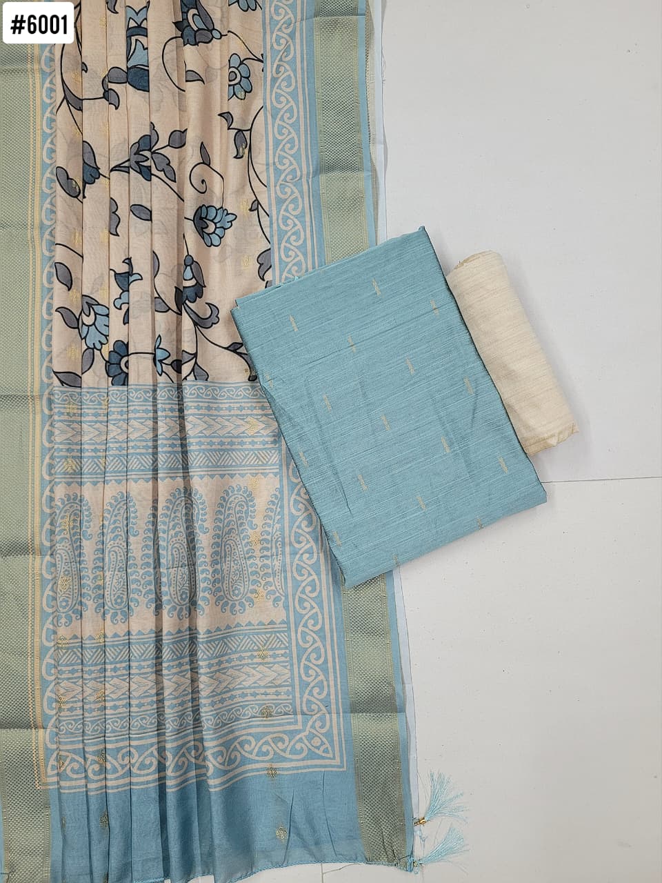 Raw Silk with Kalamkari Dupatta