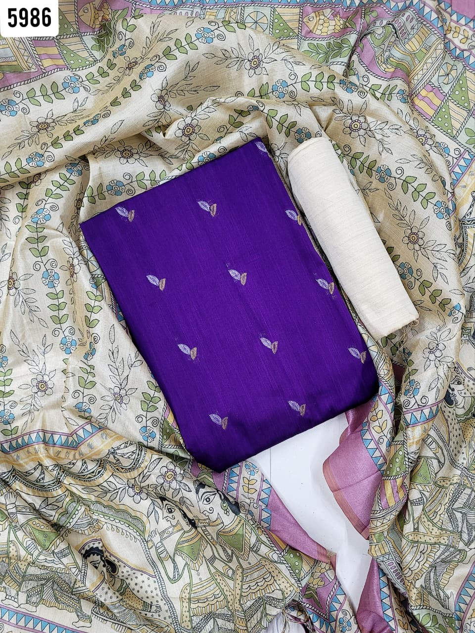 Raw Silk Suits - Kalamkari Mix and Match