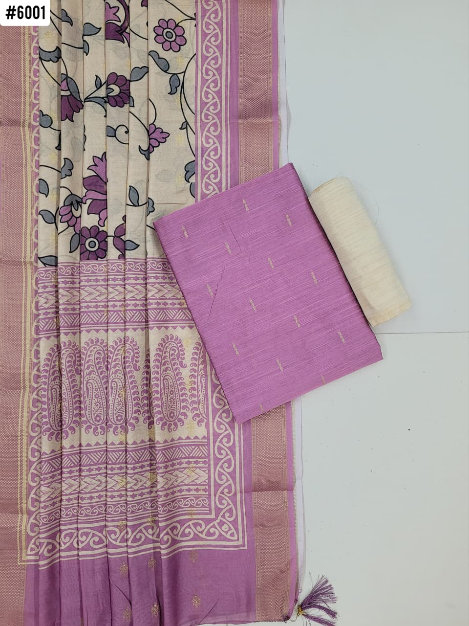 Raw Silk with Kalamkari Dupatta