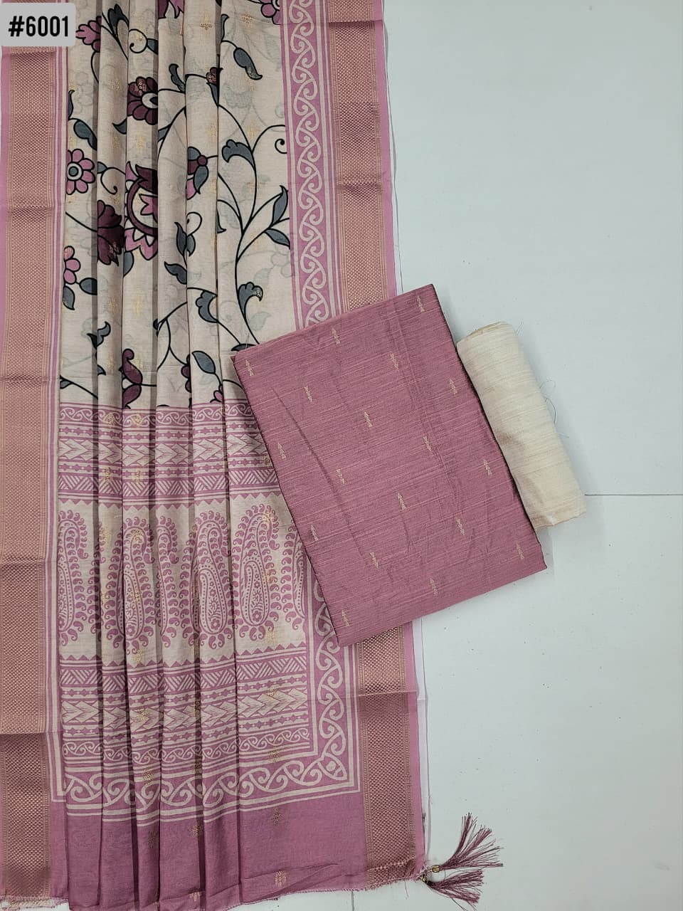 Raw Silk with Kalamkari Dupatta
